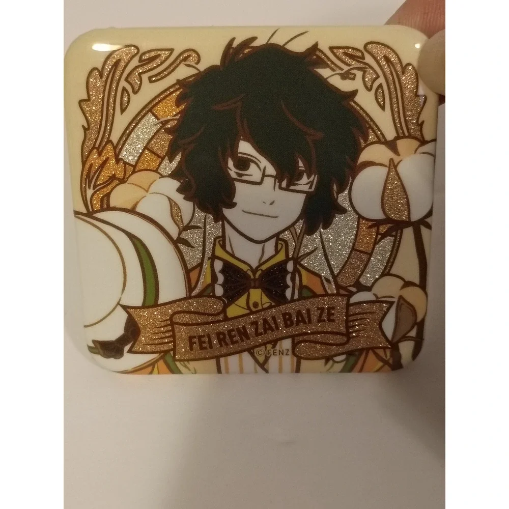 Fei Ren‎ Zai Bai Ze Square Pin Badge Anime Character Glitter Detail FENZ